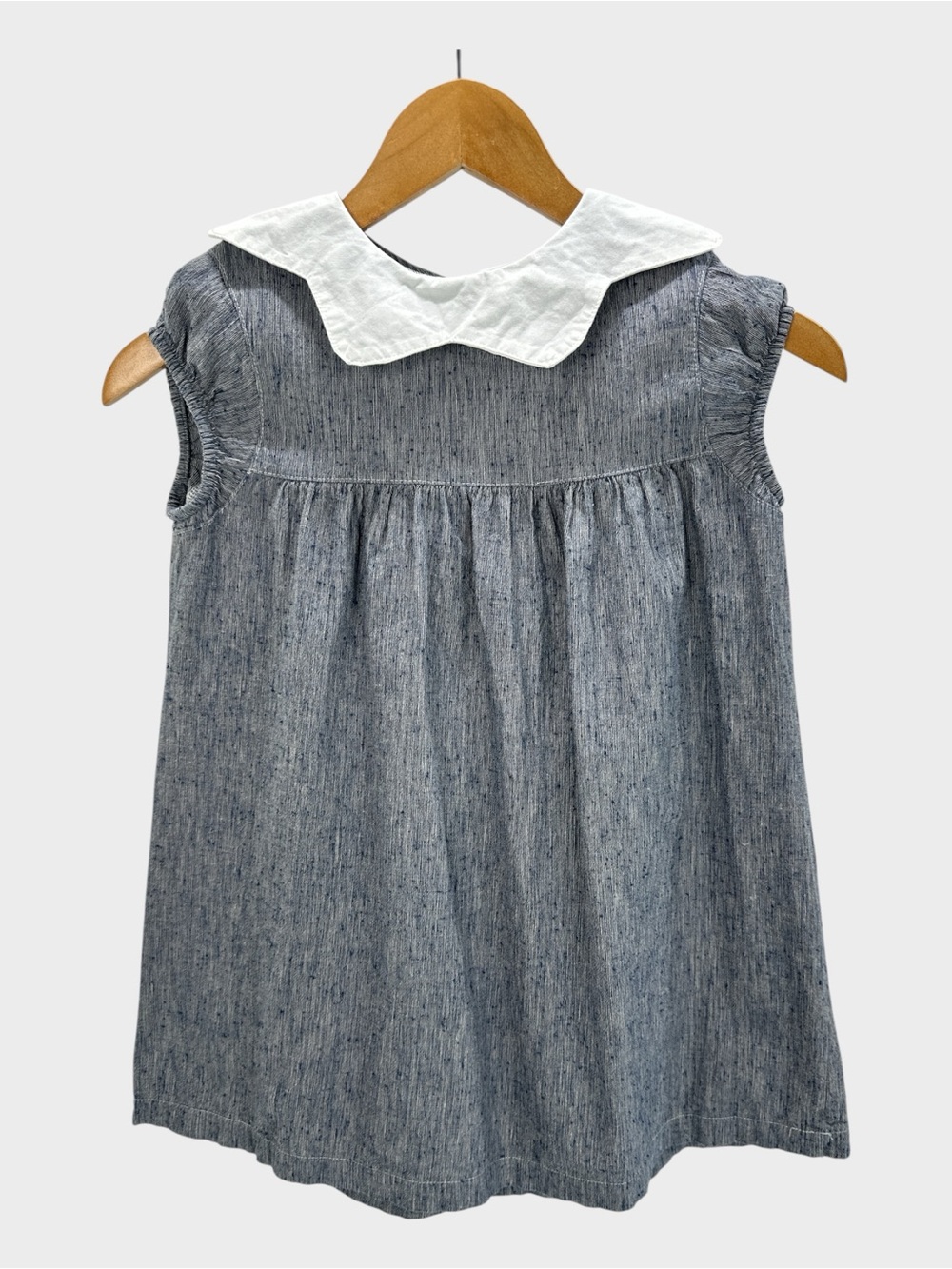 Mabo Linen Cotton Peter Pan Collar Dress Minimalist Prairie Heirloom Cottage 6/7